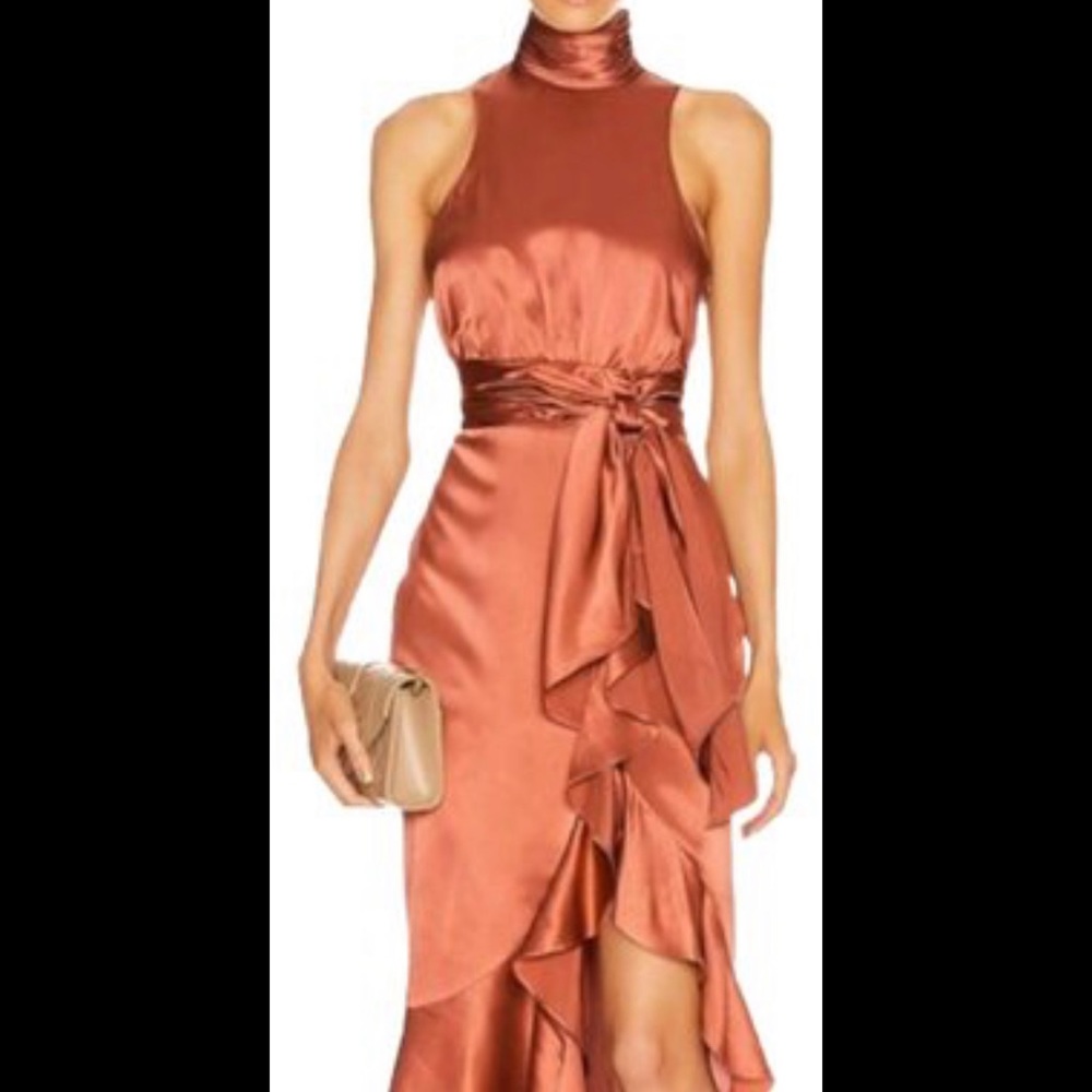 Cinq à Sept
Orange Winona Rosewood Halter Silk Short Casual Dress
